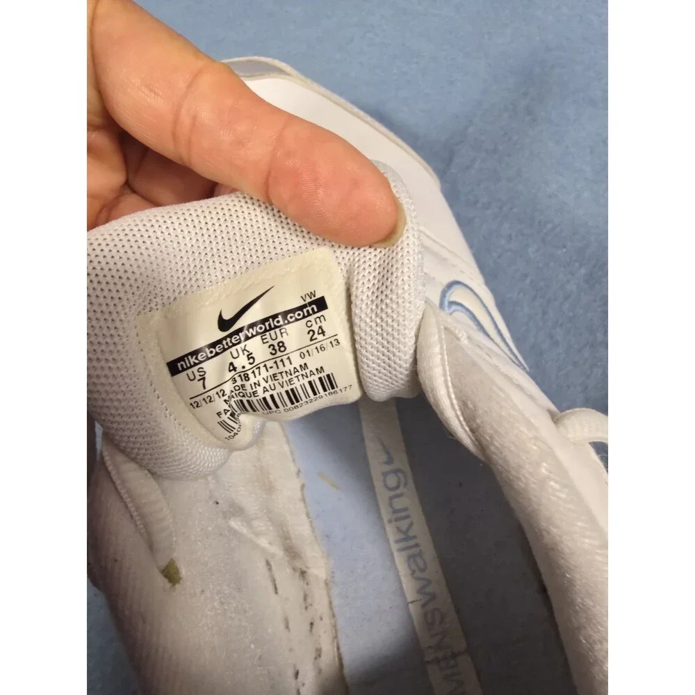 Nike White Rolling Rail Blue Embroidered 2013 Women's Size 7